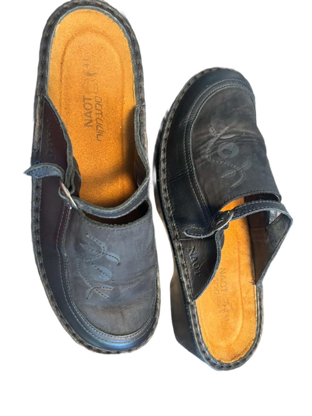 Naot Camila Black Leather Comfort Mule Clogs Size EU 41 / US 10